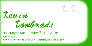 kevin dombradi business card